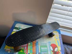 Kryptonics Torpedo 22.5 Inch Retro Cruiser Skateboard - Black with Yellow Trucks